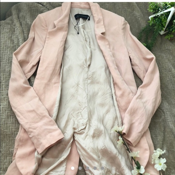 zara light pink blazer